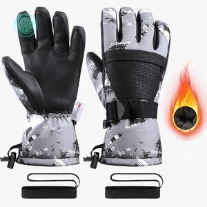 Pnosnesy Ski Gloves Snow Waterproof Winter M (Fits Kids11-15 Years/Women S-M NEW